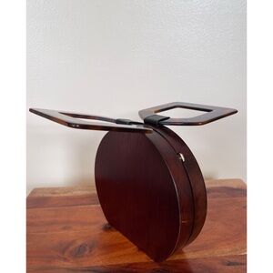 Zara Brown Crossbody Wooden Bag with Modern Design